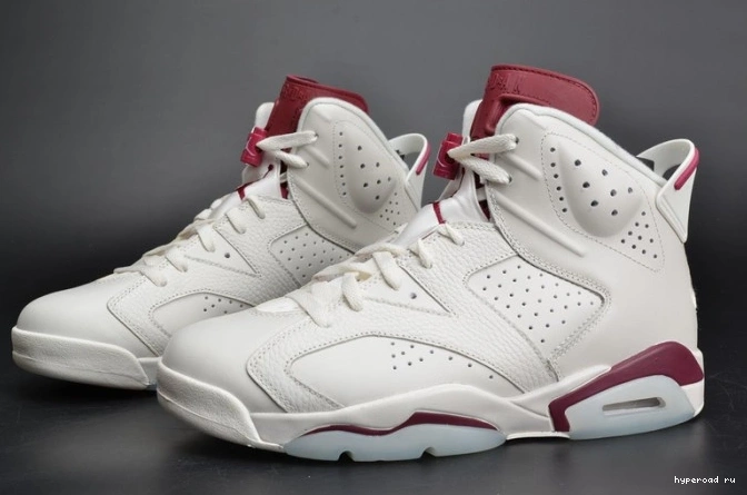 Retro Jordan 384664-116 Maroon white Air 6 0619